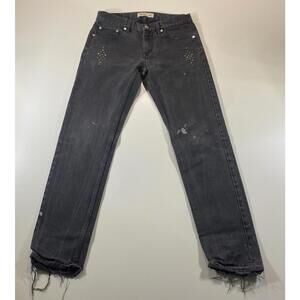 Kenzo H&M Black Denim Jeans with Distressed Details